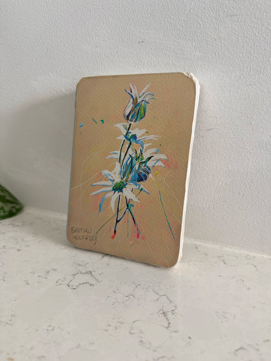 Flannel Flower - Hand Embellished Tile