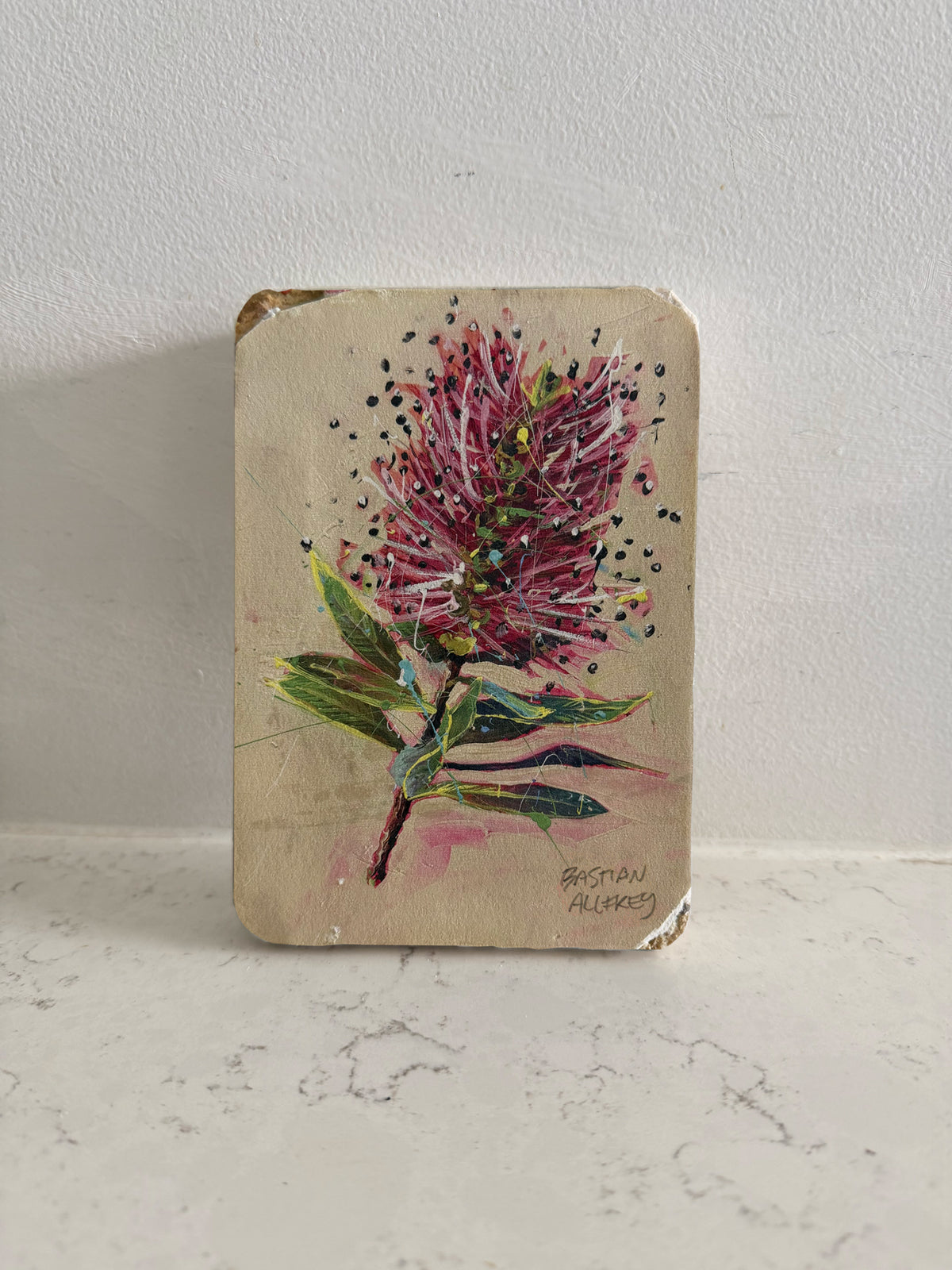 Callistemon - Hand Embellished Tile