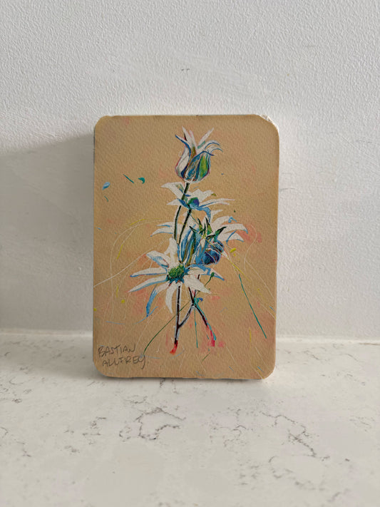 Flannel Flower - Hand Embellished Tile