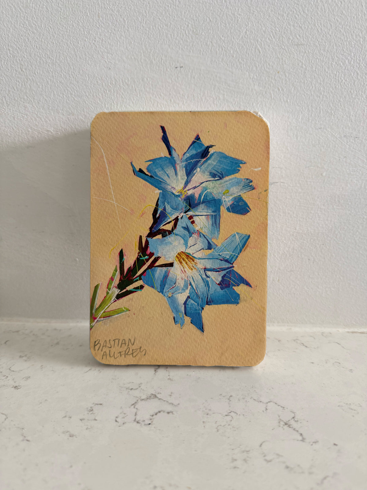 Lechenaultia Biloba - Hand Embellished Tile
