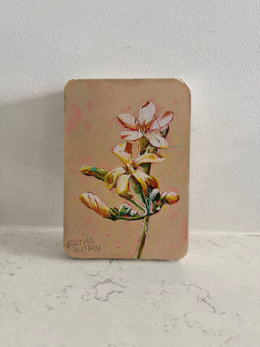Queensland Frangipani - Hand Embellished Tile