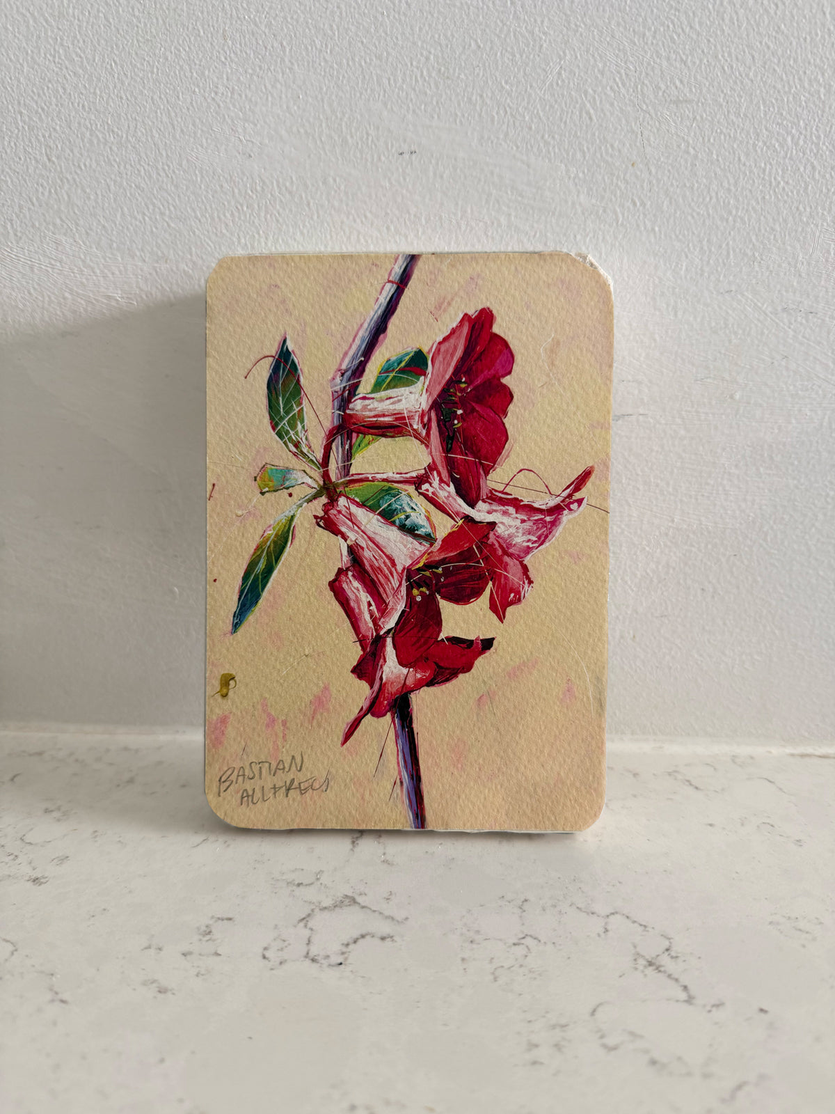 Rhododendron - Hand Embellished Tile