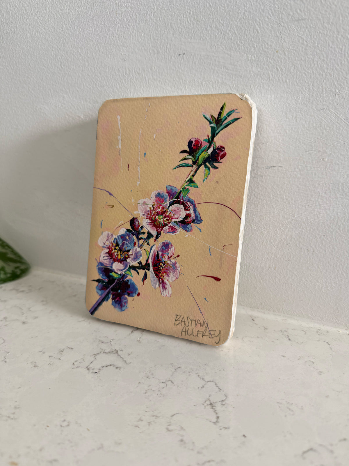 Tea tree - Hand Embellished Tile