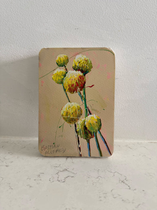 Yellow Buttons - Hand Embellished Tile