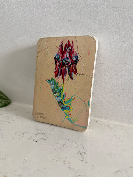 Desert Pea - Hand Embellished Tile
