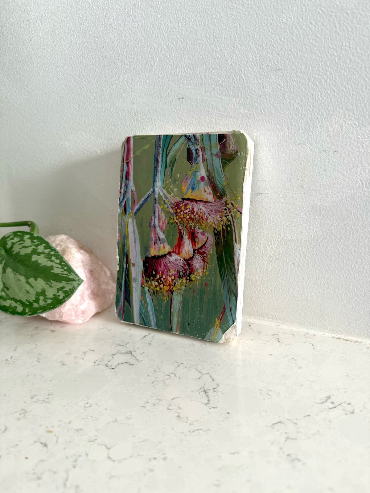 Eucalyptus #3 - Hand Embellished Tile