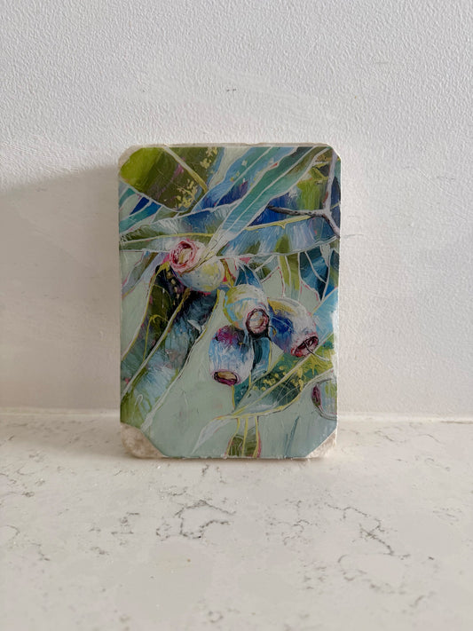 Eucalyptus #4 - Hand Embellished Tile