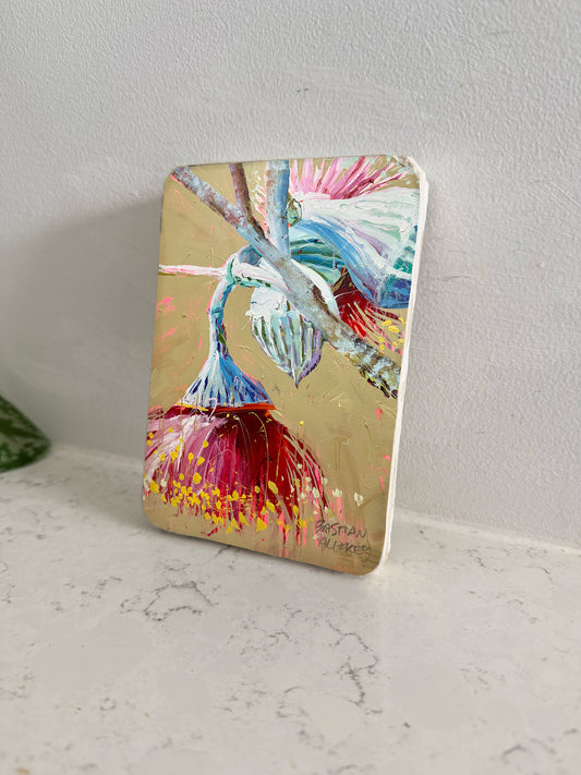 Eucalyptus #1 - Hand Embellished Tile